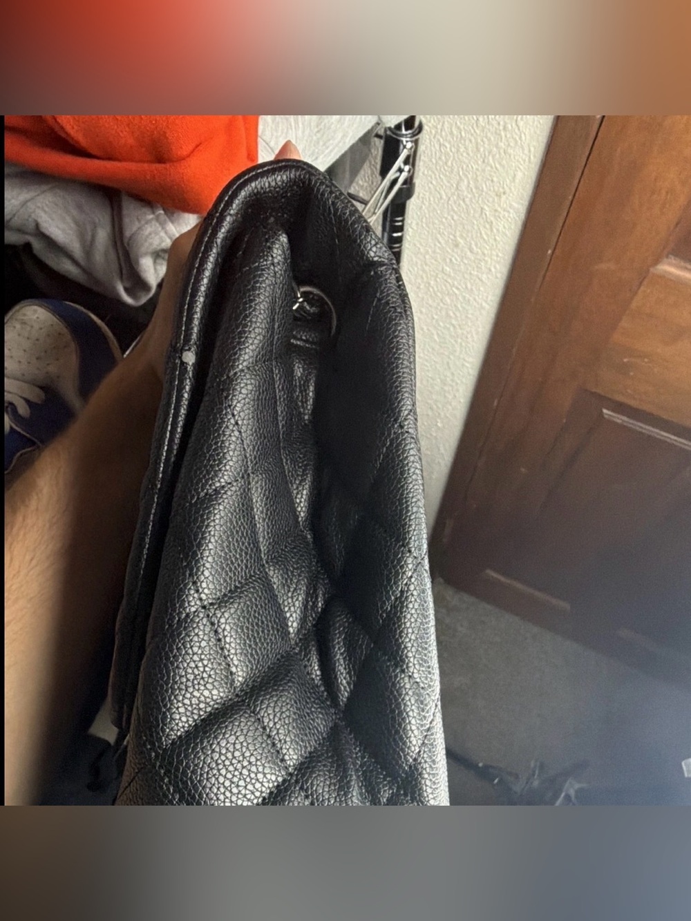 CHANEL XXL Black Quilted Flap Shoulder Bag with Silver-Tone CC Lock - Picture 8 of 9